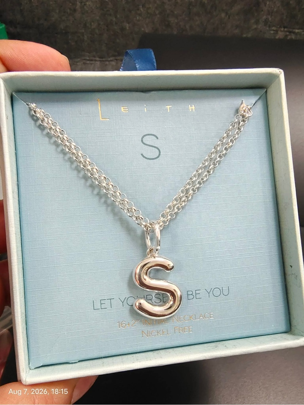 NWB Leith Lowercase Initial ( s ) Bubble Pendant Necklace silver MRSP $38